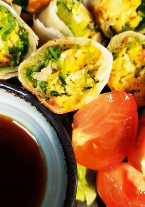 めちゃ簡単♪えひたまカニと豆苗の春巻き-レシピのメイン写真