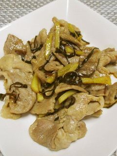 おひとりさまの豚小間で塩昆布生姜焼き-レシピのメイン写真