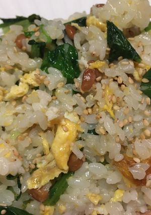 小松菜と納豆のチャーハン-レシピのメイン写真