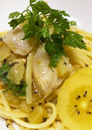 ゴールドキウイと帆立の冷製パスタ-レシピのメイン写真