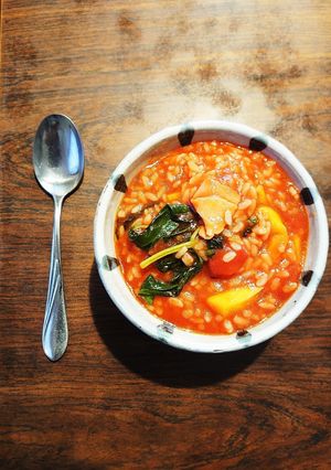トマト缶&バジルのリゾット-レシピのメイン写真