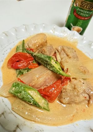 ★鶏肉のクリーム煮 オクラ入り-レシピのメイン写真