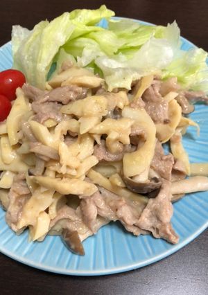 たけのこと豚コマ肉の味噌バター炒め-レシピのメイン写真