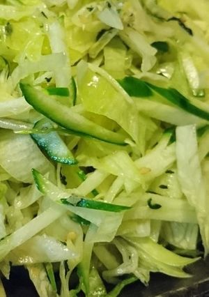 簡単！無限！レタスと野沢ちりめんのサラダ-レシピのメイン写真