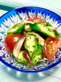 オクラとトマト・茗荷の酢の物-レシピのメイン写真