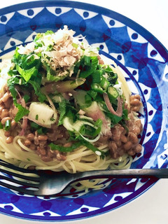 冷でも温でも♪たっぷり薬味の和風パスタ-レシピのメイン写真
