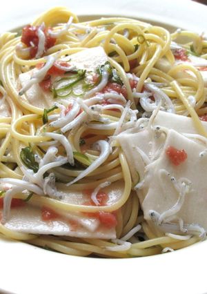 【 しらすと梅とめかぶの冷製パスタ 〗-レシピのメイン写真