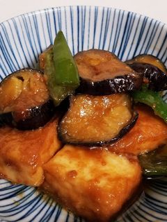 田舎料理!なすとピーマンに厚揚げの油味噌-レシピのメイン写真