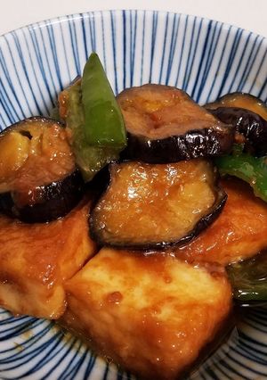 田舎料理！なすとピーマンに厚揚げの油味噌-レシピのメイン写真
