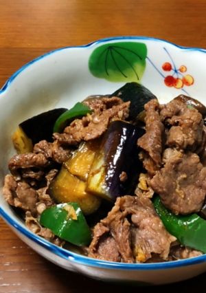 ナスとピーマンの牛肉にんにく炒め *☻*-レシピのメイン写真