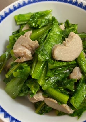 油麦菜とベーコンのニンニク炒め-レシピのメイン写真