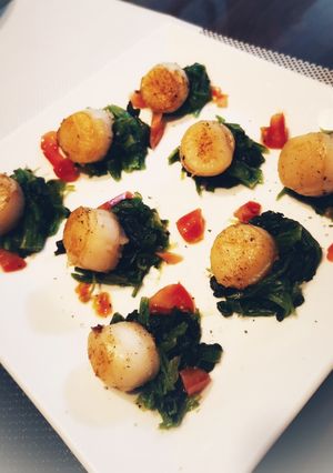 ホタテバターソテー(ほうれん草添え)-レシピのメイン写真