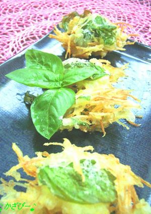 バジルとポテトのカリカリかき揚げ♪-レシピのメイン写真