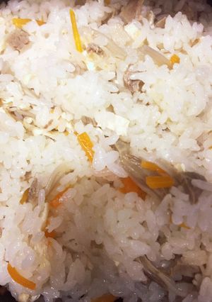 エノキ ご飯 シンプル 煮豚リメイク-レシピのメイン写真