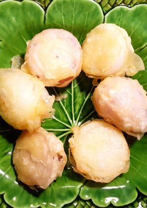 新玉葱の芯の部分の丸い天ぷら-レシピのメイン写真