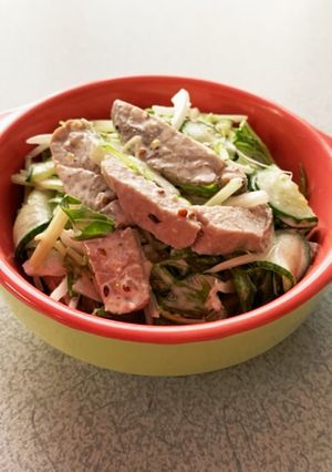 お野菜モリモリ♪焼豚水菜サラダ-レシピのメイン写真