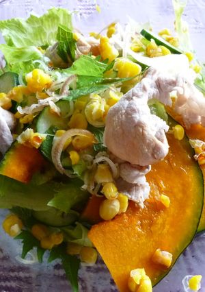 かぼちゃと豚肉の薬味サラダ♩冷シャブ-レシピのメイン写真