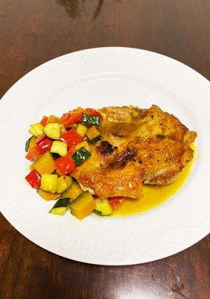 夏野菜で♡チキンの蒸し煮-レシピのメイン写真