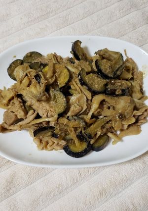 超簡単！豚肉とナスときのこのごま味噌炒め-レシピのメイン写真