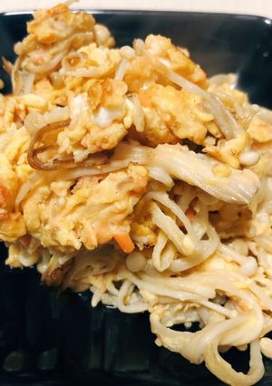 簡単!!エノキの鮭フレーク卵炒め-レシピのメイン写真