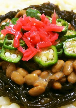 モズク編その4◎ネバネバ焼きうどん-レシピのメイン写真
