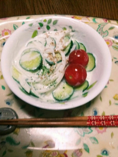 キュウリのヨーグルト和え(^q^)☺⛄☕-レシピのメイン写真