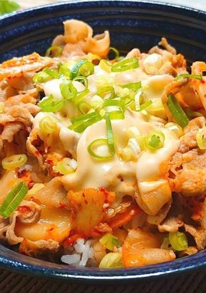 ガツガツすすむ♡豚キムチーズ丼♪-レシピのメイン写真
