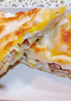 ぎょうざの皮の豚玉焼き♪-レシピのメイン写真