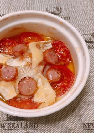 男子大学生のトマトとチーズのココット-レシピのメイン写真