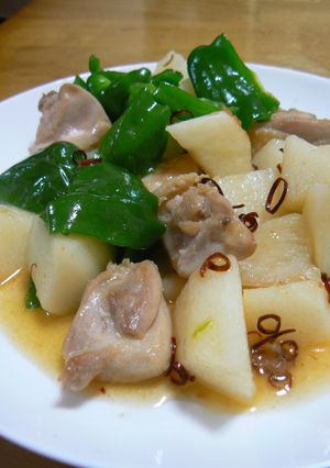 鶏肉と長芋とピーマンのあっさり炒め-レシピのメイン写真
