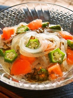 マロニーと夏野菜のもずく和え-レシピのメイン写真