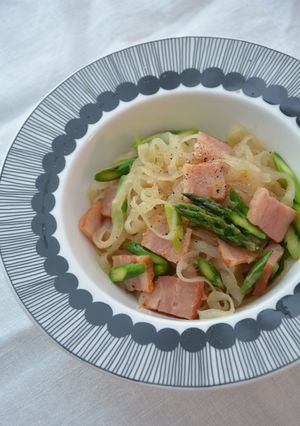 ゼンヌードルのアスパラベーコンパスタ風-レシピのメイン写真