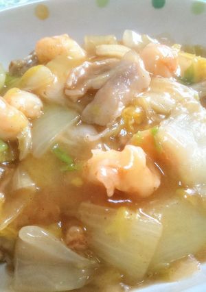 豚バラと白菜と海老で簡単なコクウマ中華丼-レシピのメイン写真
