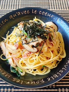 ☆ほうれん草とベーコン椎茸の和風パスタ☆-レシピのメイン写真