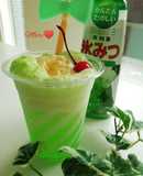 かき氷シロップで☆メロンクリームソーダ