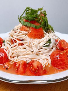 アンチョビとトマトのとうふそうめん風-レシピのメイン写真