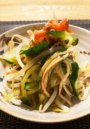 時短!もずく酢で冷やし中華風おひたし-レシピのメイン写真
