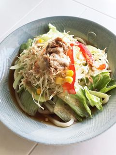 簡単!暑い日に!冷やしツナサラダうどん-レシピのメイン写真
