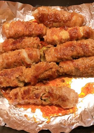 レタスと山芋の牛肉巻き、オイスター炒め-レシピのメイン写真