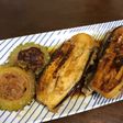 なすとゴーヤの肉はさみ焼き