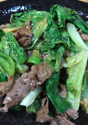 炒チャオレタスと牛肉の梅酒炒め-レシピのメイン写真