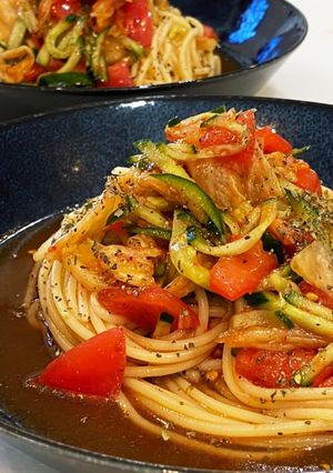 トマトときゅうり☆キムチの冷製パスタ-レシピのメイン写真