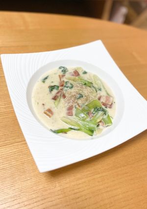 ベーコンと青梗菜のクリーム煮-レシピのメイン写真