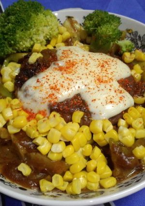 チーズハンバーグ麻婆カレー-レシピのメイン写真