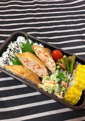 男子高校生弁当★15 油揚げひき肉詰め-レシピのメイン写真