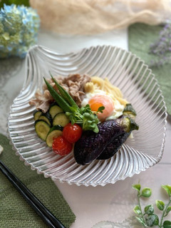 豚しゃぶ&揚げ野菜のぶっかけ風うどん-レシピのメイン写真