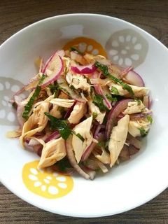 鶏ささみと赤たまねぎと青シソのポン酢和え-レシピのメイン写真