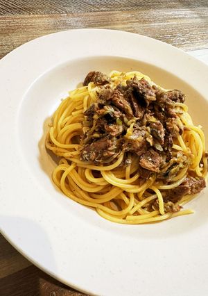 蒲焼缶の柚子胡椒パスタ-レシピのメイン写真