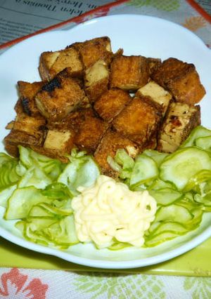 絹厚揚げのカリカリ焼き＋きゅうりの塩もみ-レシピのメイン写真
