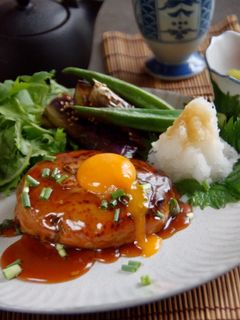 オクラと豆腐の照り焼きハンバーグ-レシピのメイン写真